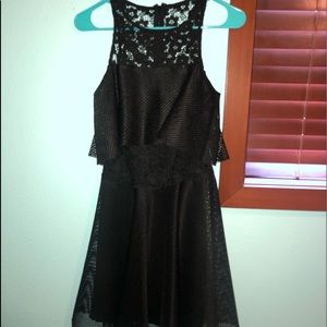 Betsy Johnson black lace net dress
